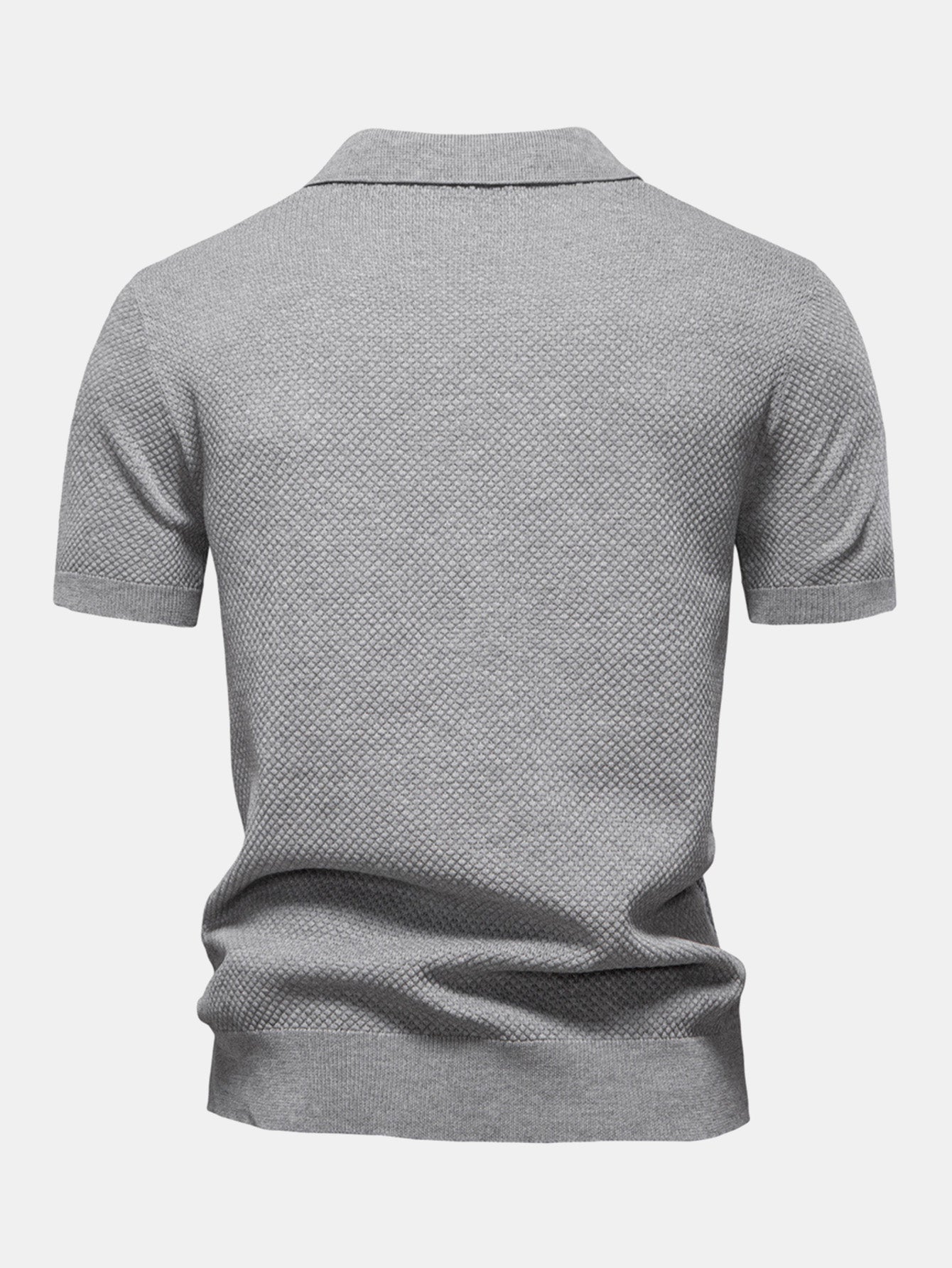 V-Neck Pineapple Pattern Knit Polo