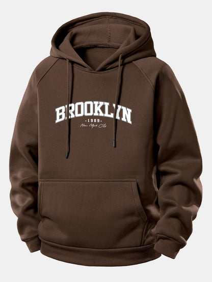 Brooklyn Print Kapuzenpullover mit Kordelzug