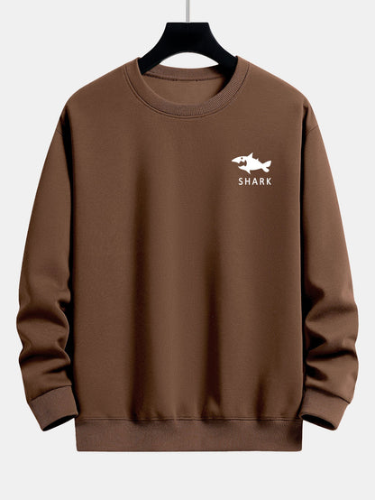 Hai-Motiv Sweatshirt mit lockerem Schnitt