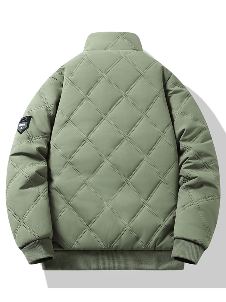 Steppjacke mit Stehkragen und Kunstfellfutter