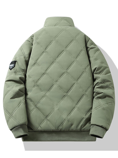 Steppjacke mit Stehkragen und Kunstfellfutter