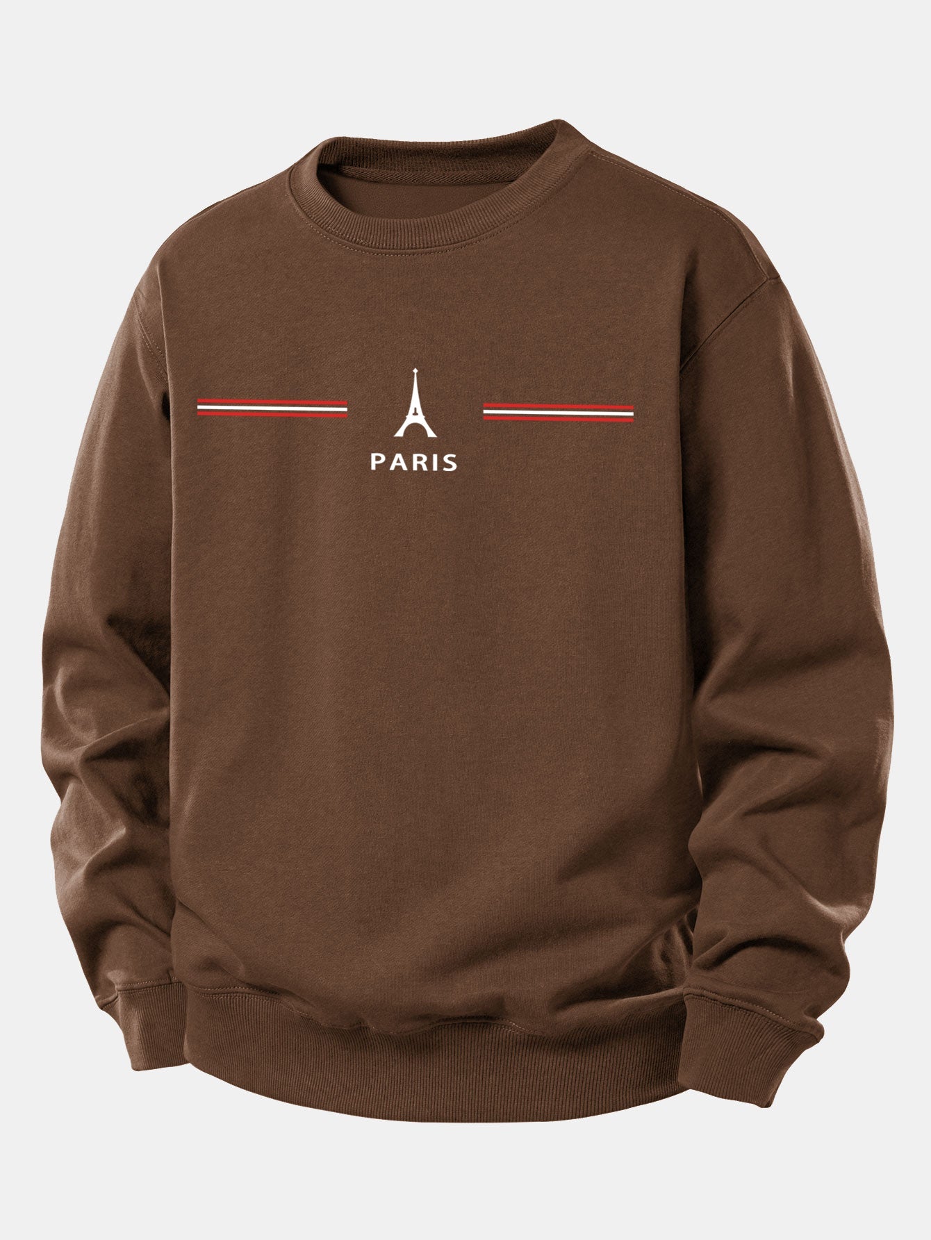 Paris Streifenmuster Locker sitzendes Sweatshirt