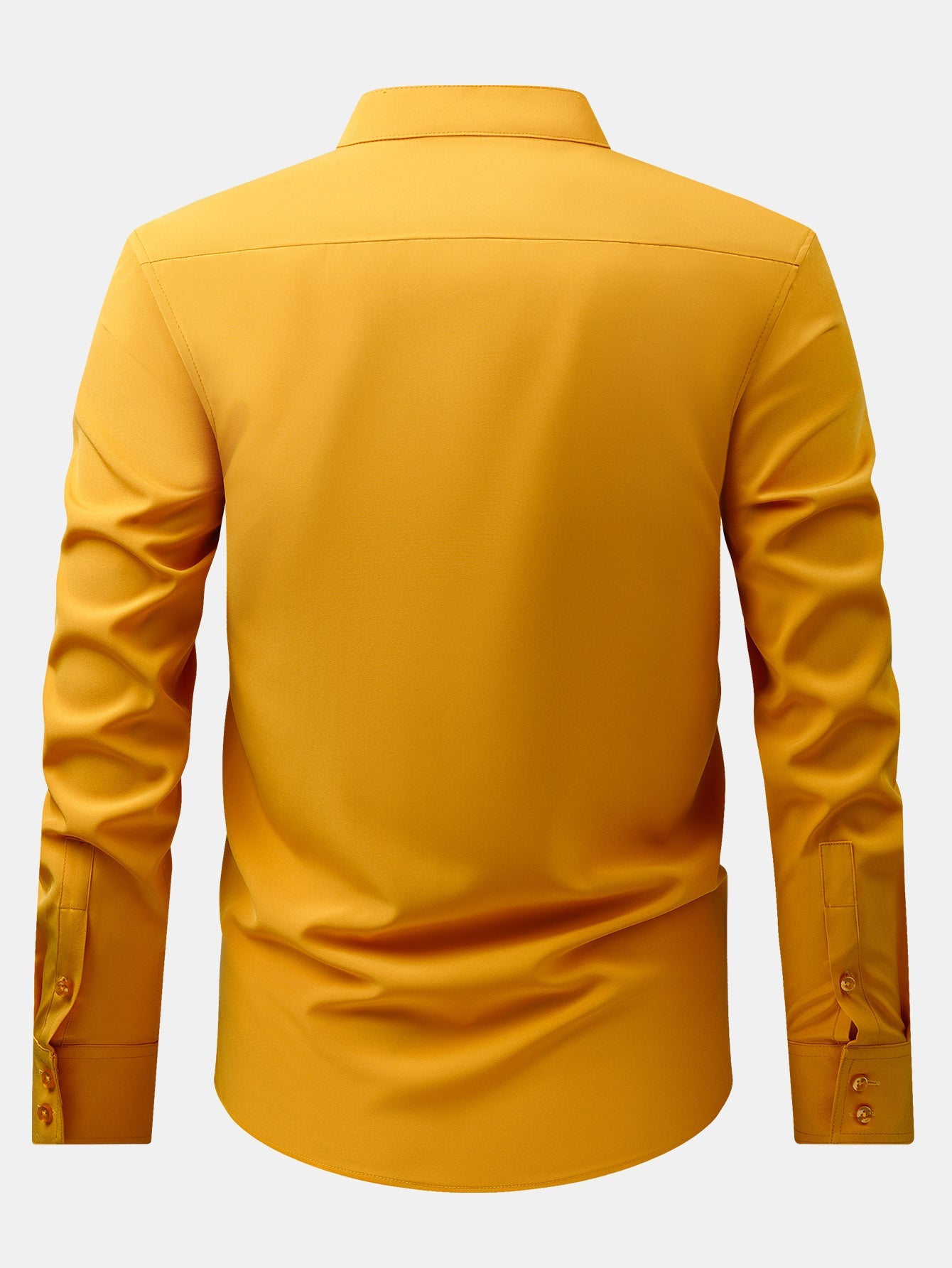 Stehkragenhemd mit verdeckter Knopfleiste und bügelfreier Pflege