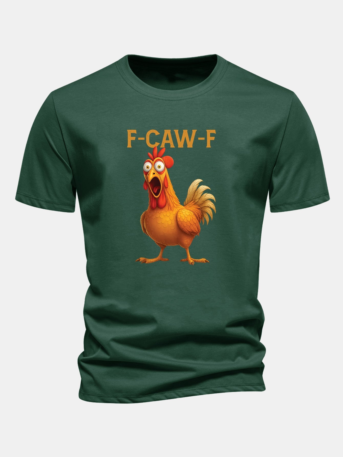 Baumwoll-T-Shirt mit regulärer Passform und Hahn-Design