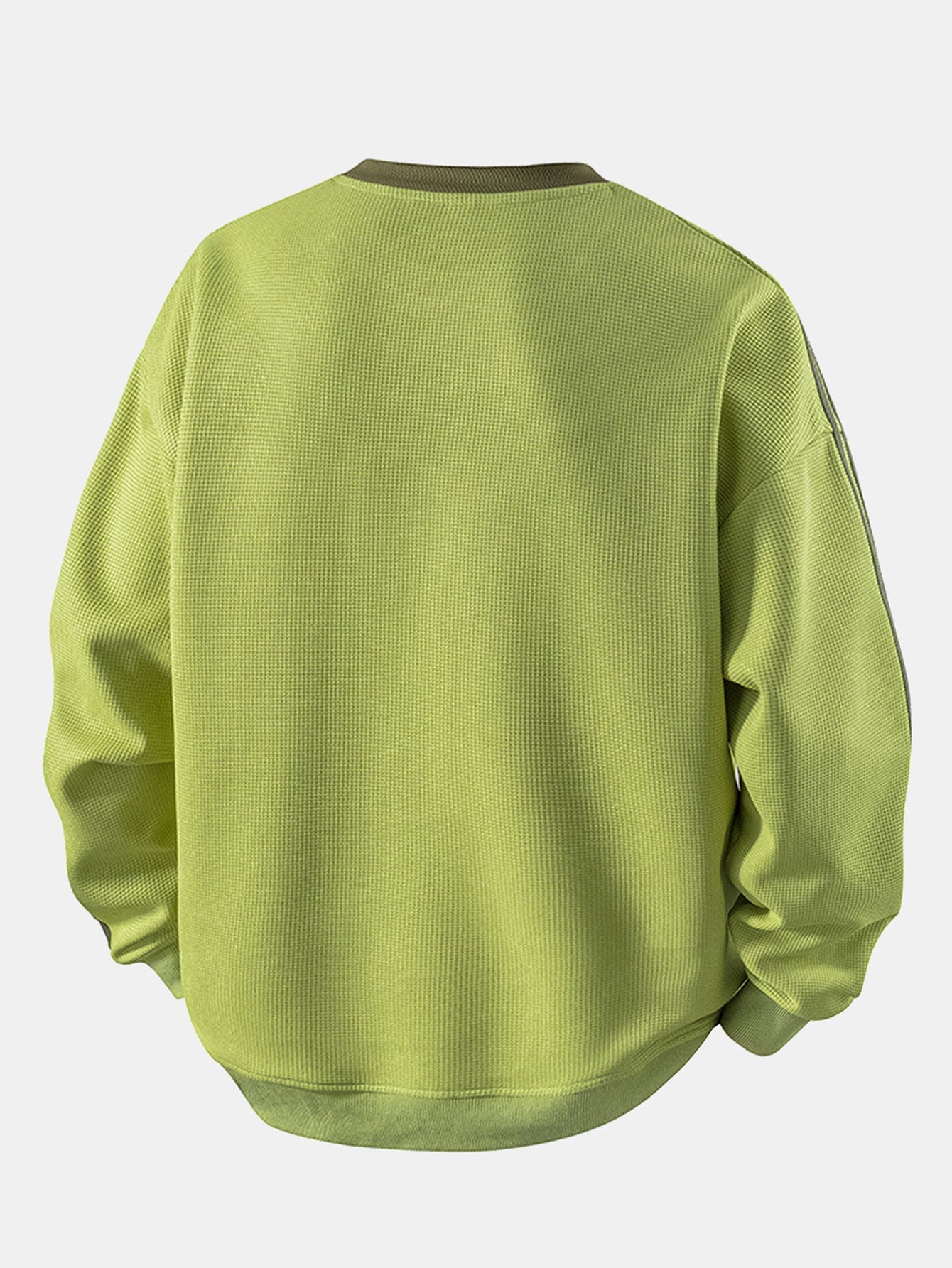 Gestreiftes Waffel-Sweatshirt mit Rundhalsausschnitt für einen lässigen Look