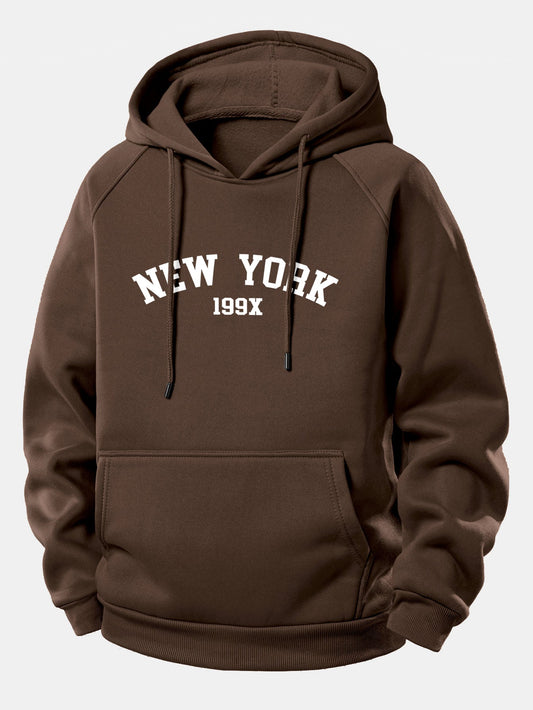 New York Print Hoodie with Drawstring