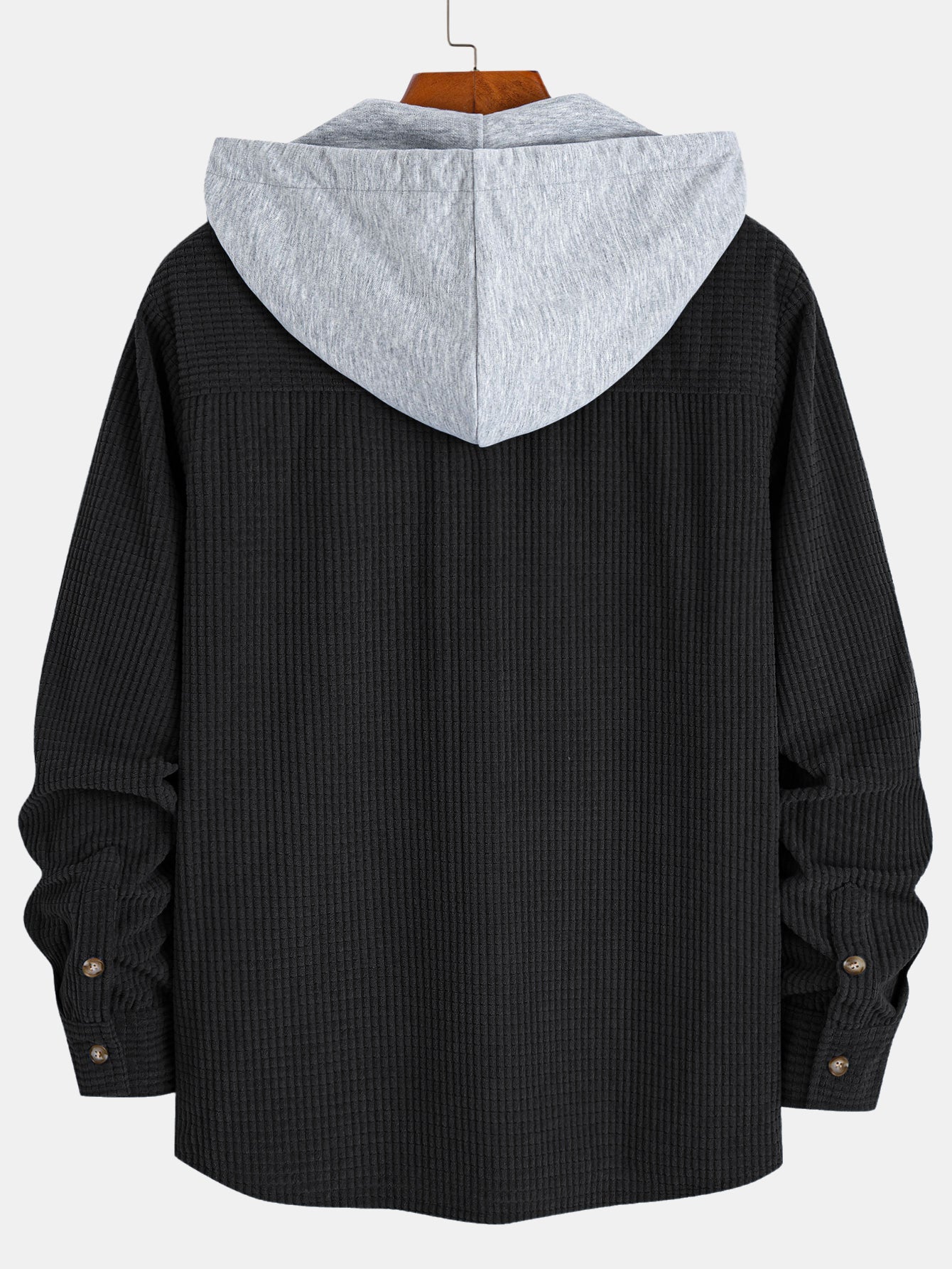 Waffelstruktur-Hemd mit Kapuze