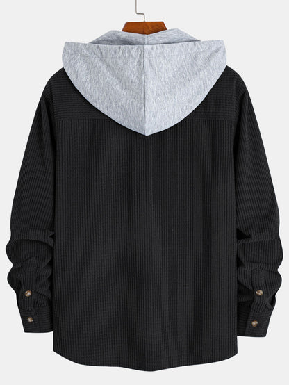 Waffelstruktur-Hemd mit Kapuze