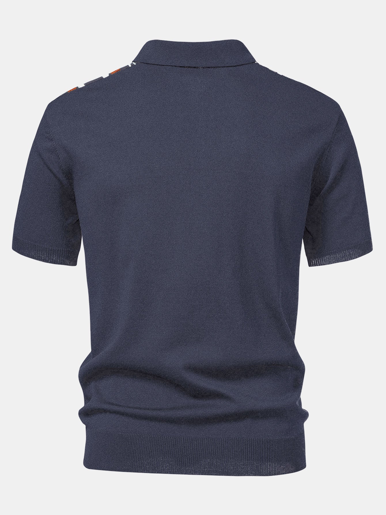 Gestreiftes Strick-Poloshirt mit Reißverschluss und gerade geschnittene Ripp-Hose