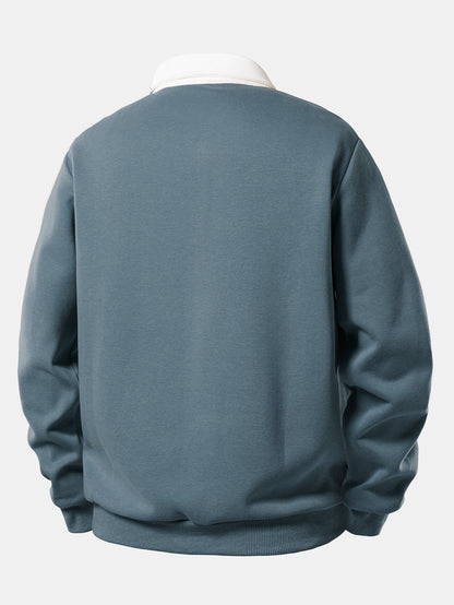 Pullover mit kontrastierendem Poloshirt-Kragen