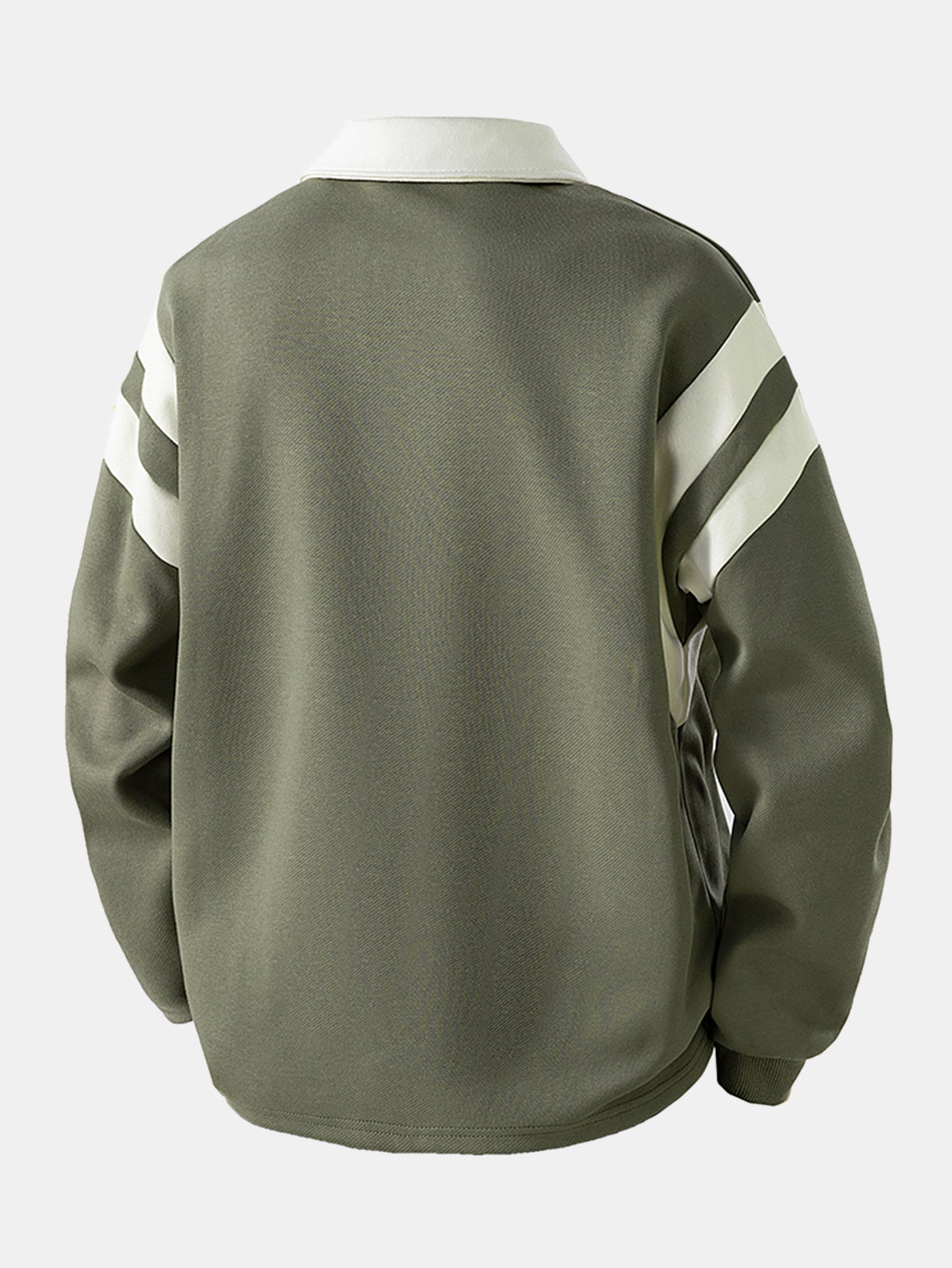 Color Block Zip-Up Polo Sweatshirt