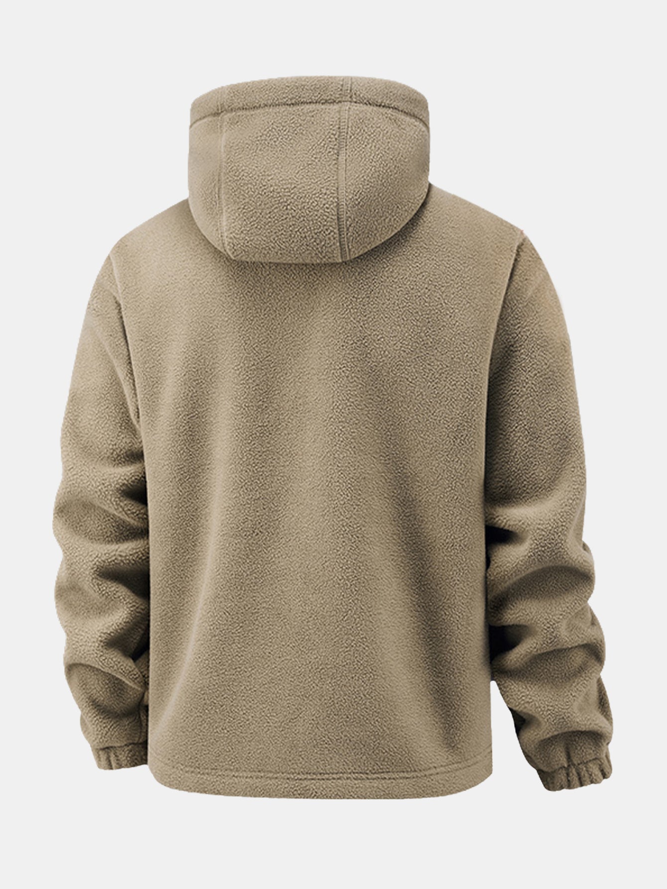 Fleecejacke mit Reißverschlusstasche und Kapuze