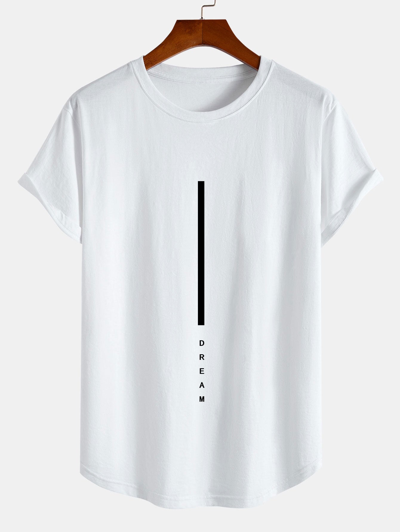 Dream Stripe Print Cotton Bow Hem T-Shirt