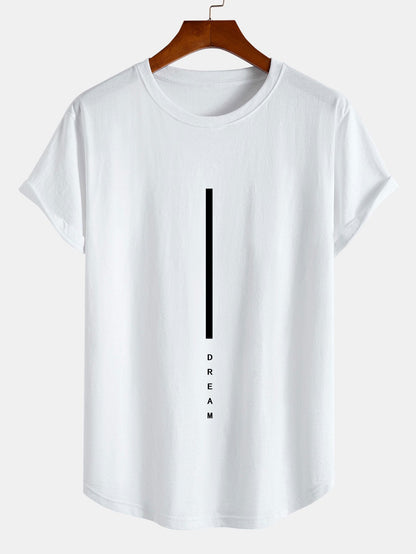 Dream Stripe Print Cotton Bow Hem T-Shirt