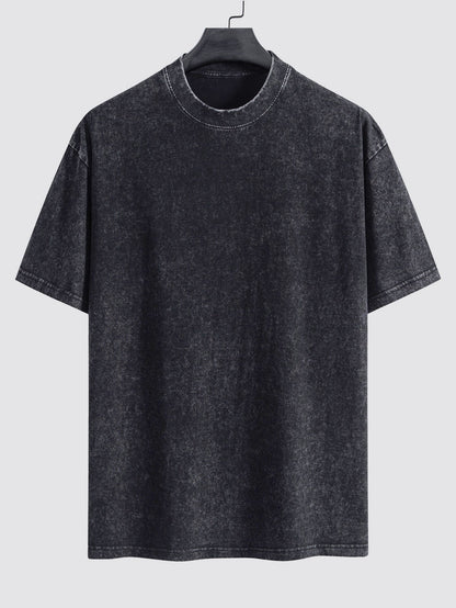Basic gewaschenes, distressed Oversize T-Shirt mit Drop-Shoulder
