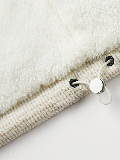 Teddygefütterter Corduroy Steppmantel mit Kapuze