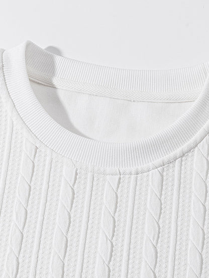 Jacquard-Sweatshirt mit Rundhalsausschnitt und Twist-Muster in lässiger Passform