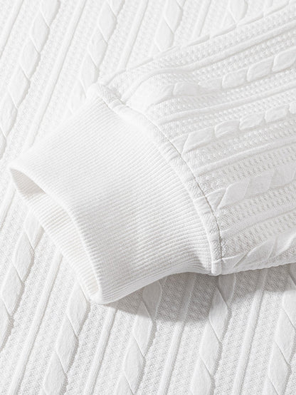 Jacquard-Sweatshirt mit Rundhalsausschnitt und Twist-Muster in lässiger Passform