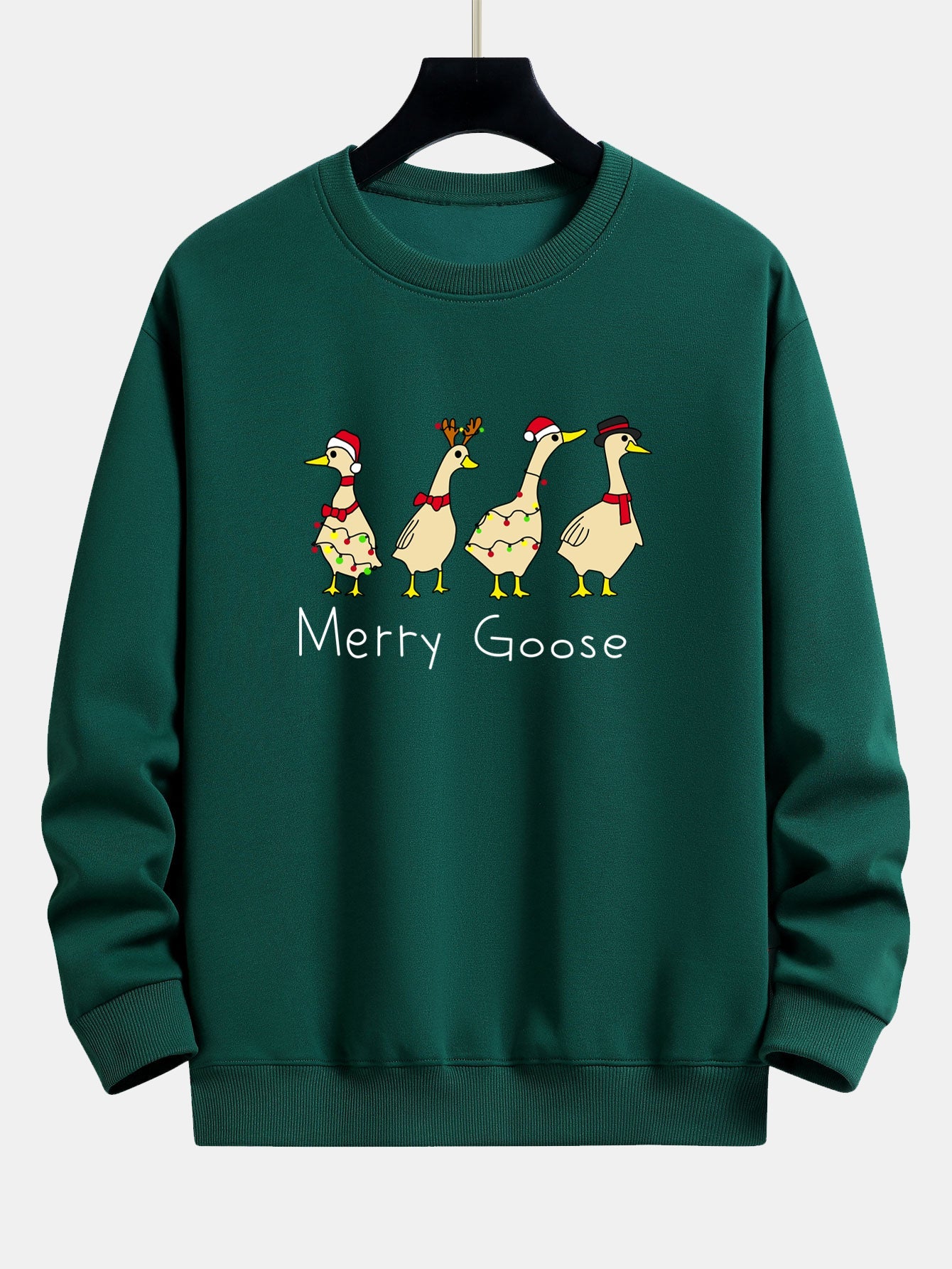 Weihnachtsente Druck Locker Geschnittenes Sweatshirt