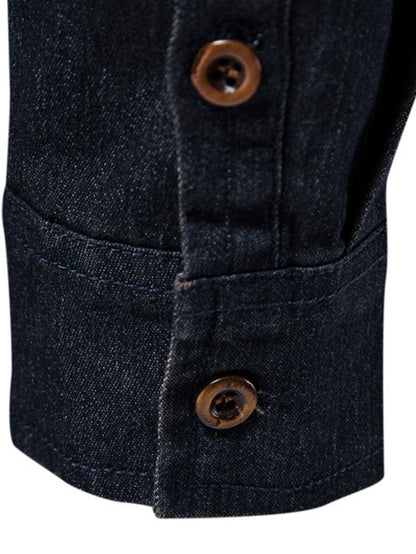 Gewaschenes Denim Westernhemd mit praktischen Taschen