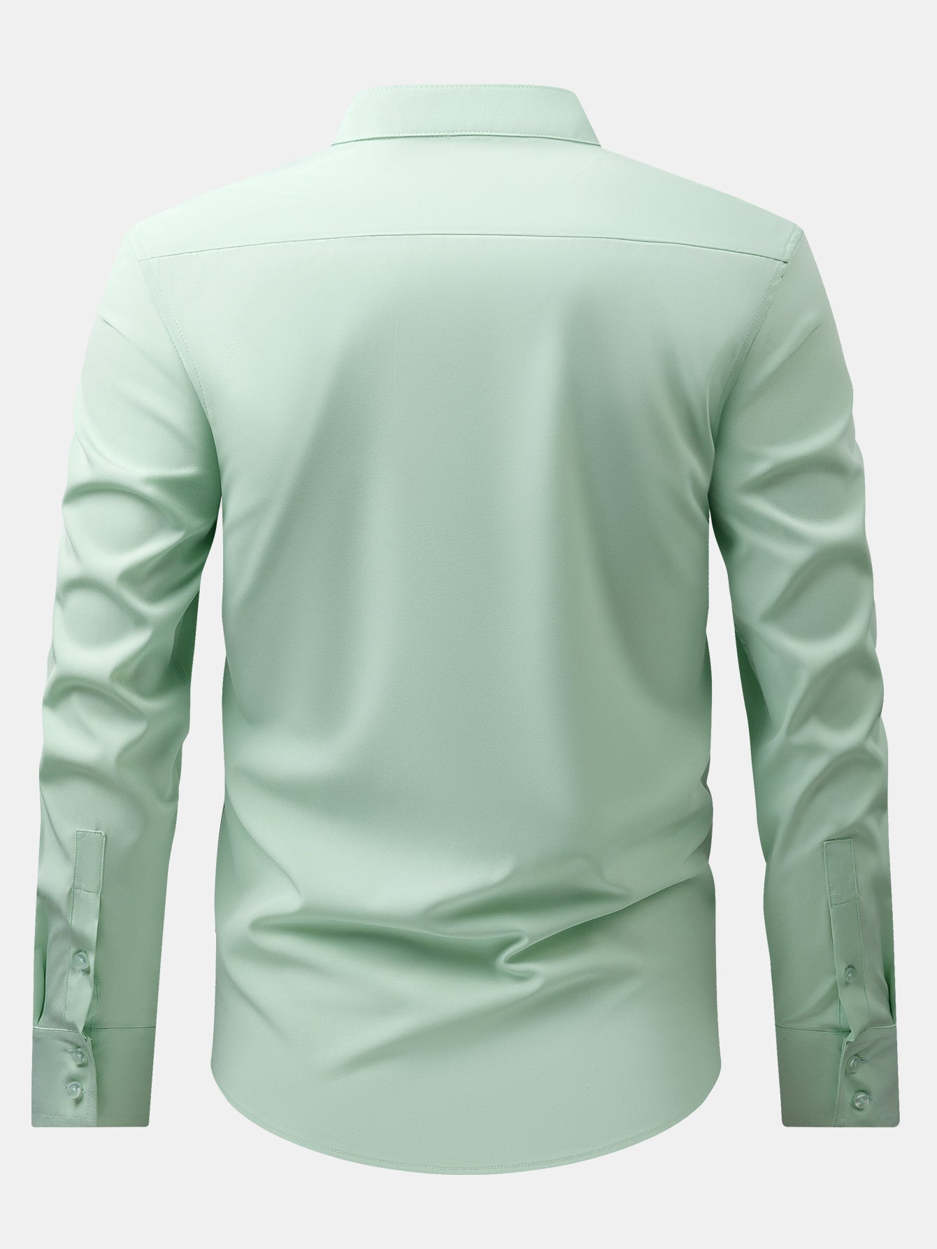 Stehkragenhemd mit verdeckter Knopfleiste und bügelfreier Pflege