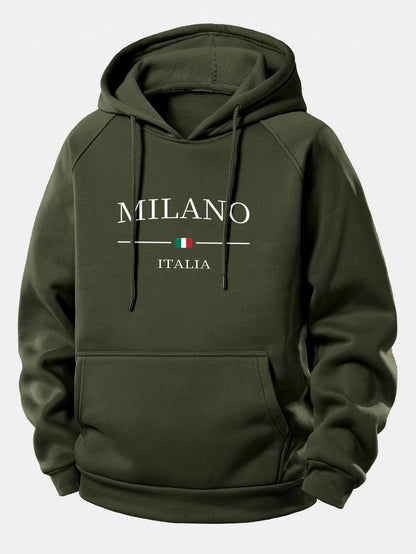 Milano Print Hoodie mit Kordelzug