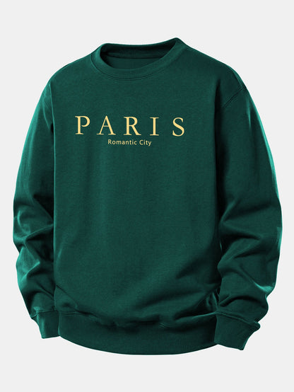 Paris Slogan Druck Locker Geschnittenes Sweatshirt