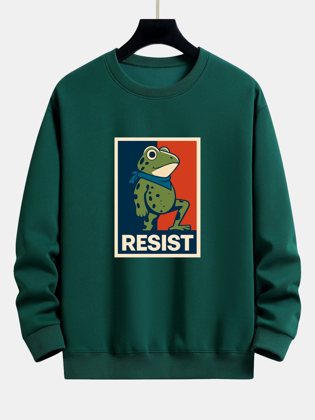 Resist Froschdruck Bequemes Sweatshirt mit lockerer Passform