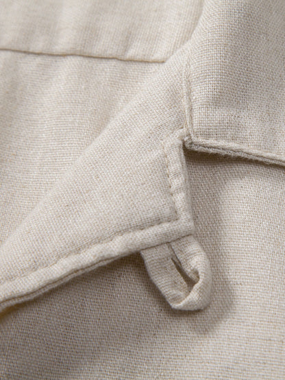 Leinen-Cuban Shirt mit praktischen Taschen