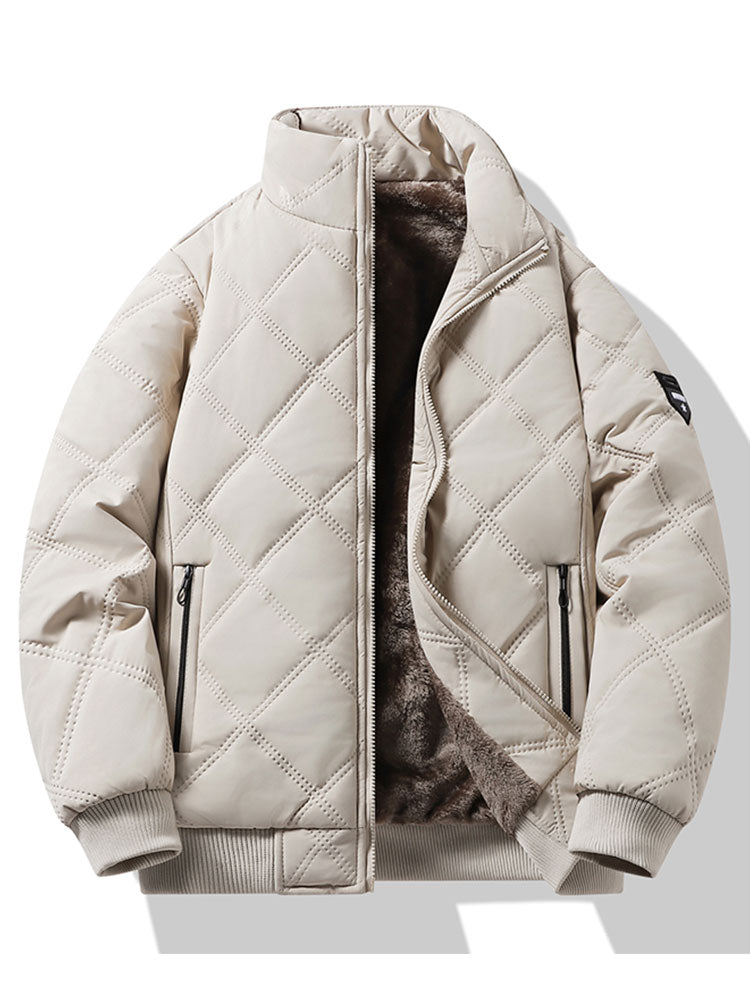 Steppjacke mit Stehkragen und Kunstpelzfutter