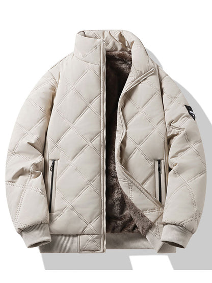 Steppjacke mit Stehkragen und Kunstpelzfutter