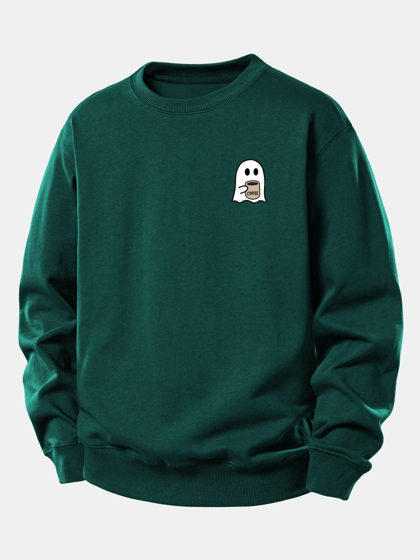 Relaxed Fit Sweatshirt with Ghost Coffee Design