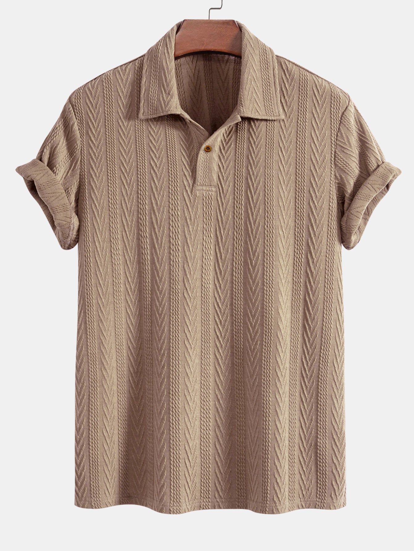 Kurze Ärmel Jacquard Polo