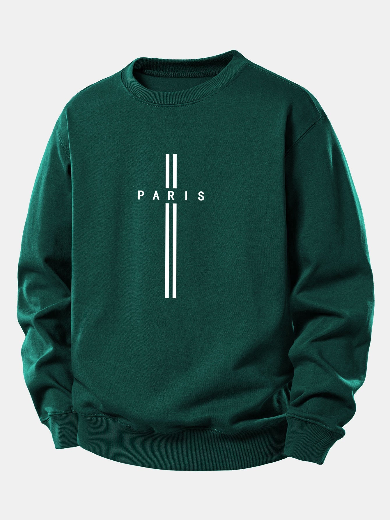 Locker sitzendes Sweatshirt mit Paris-Streifenmuster