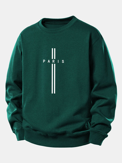 Locker sitzendes Sweatshirt mit Paris-Streifenmuster