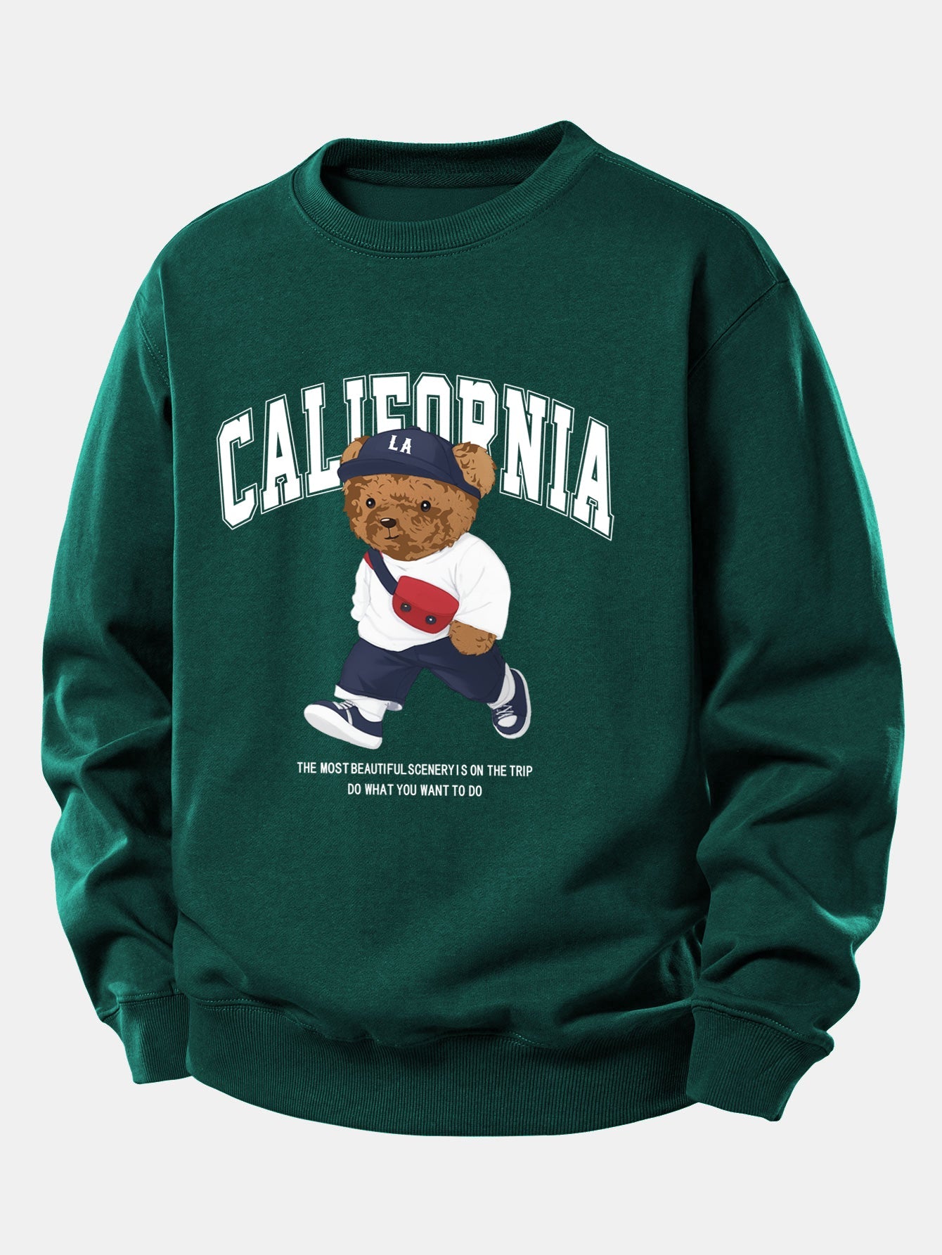 California Mode Bär-Print Lässiges Sweatshirt