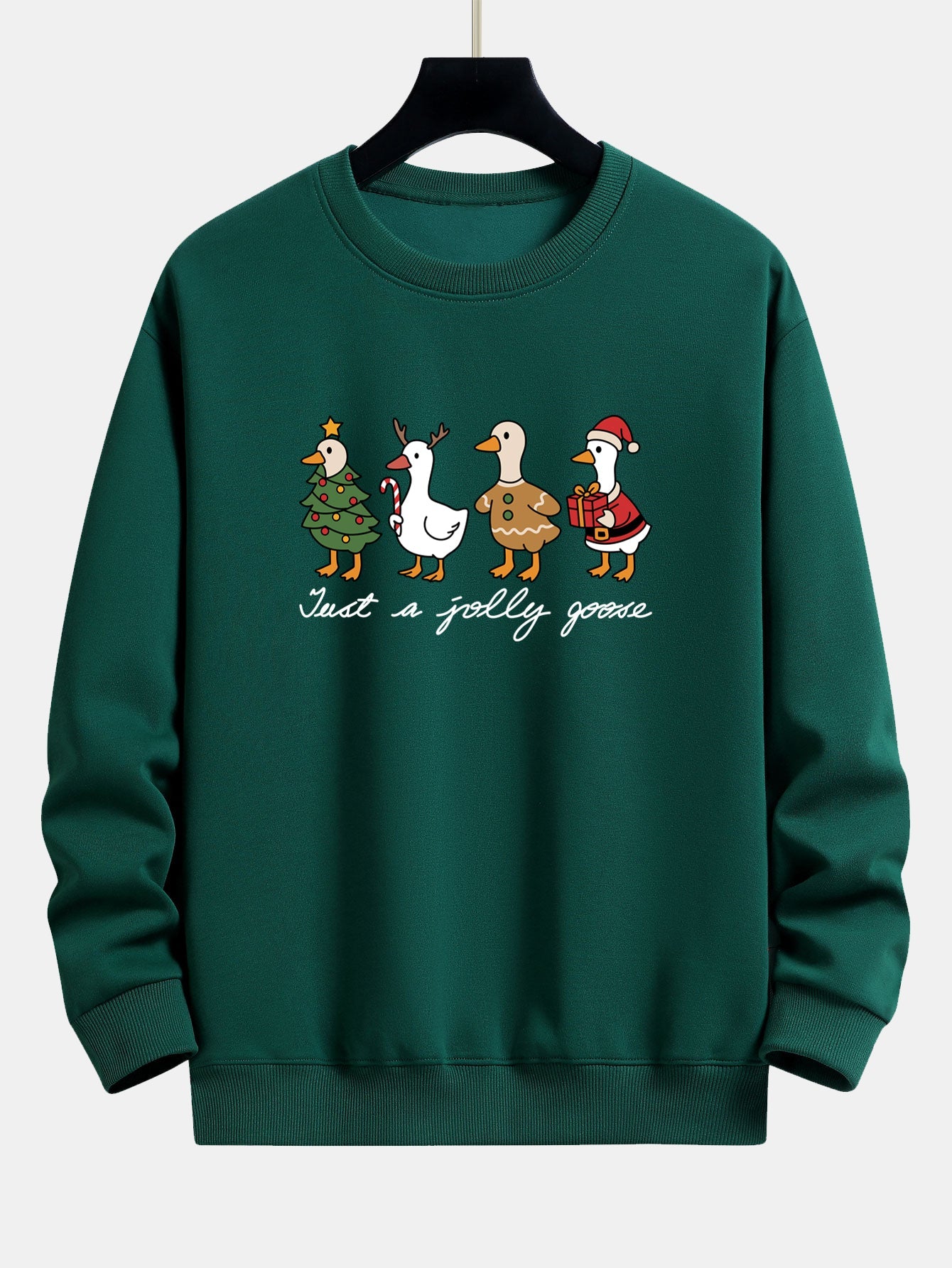 Locker Geschnittenes Sweatshirt mit Weihnachtsente-Print