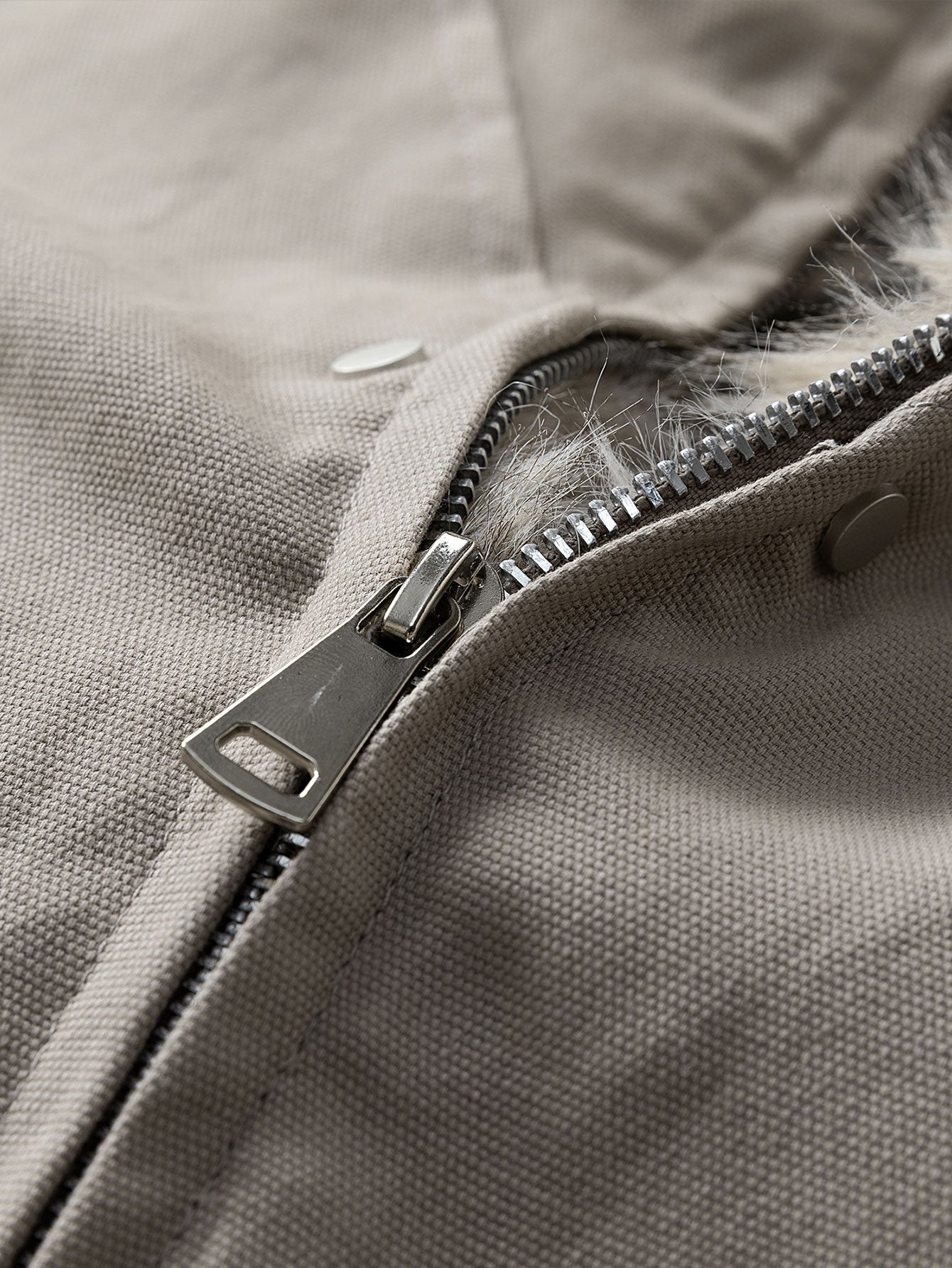 Boxy Passform Kunstpelzkragen Kapuzenmantel