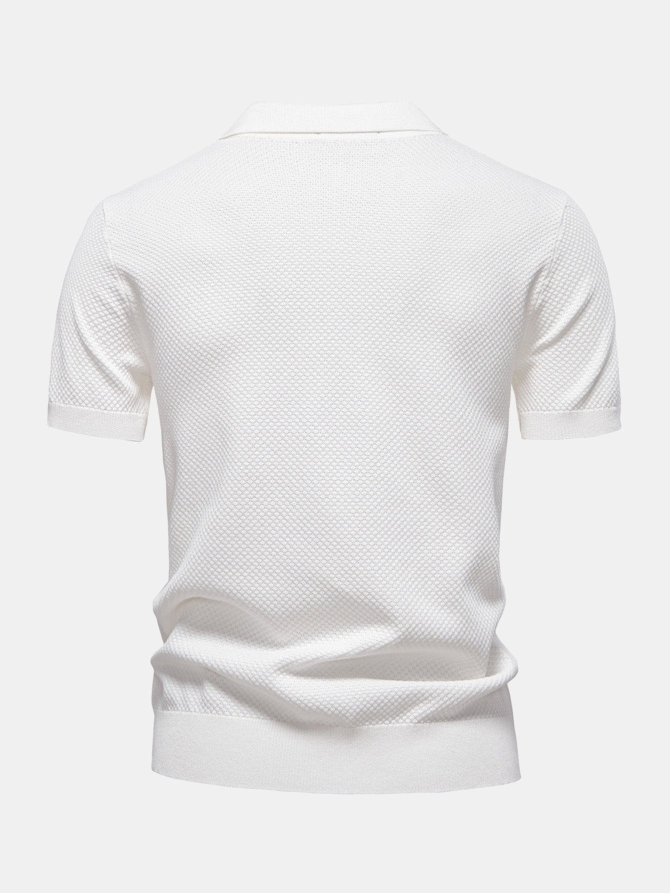 V-Neck Pineapple Pattern Knit Polo