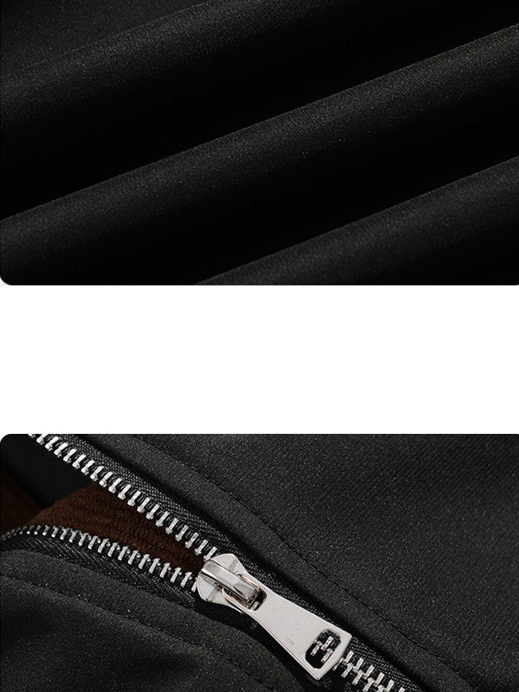 Gemusterte Cord-Bomberjacke mit Kontrastfarben und abnehmbarer Kapuze