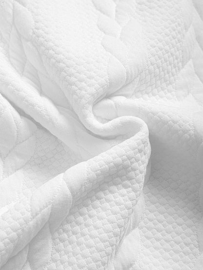 Casual Mid-Length Sleeve Twist Jacquard Tee and Shorts Set