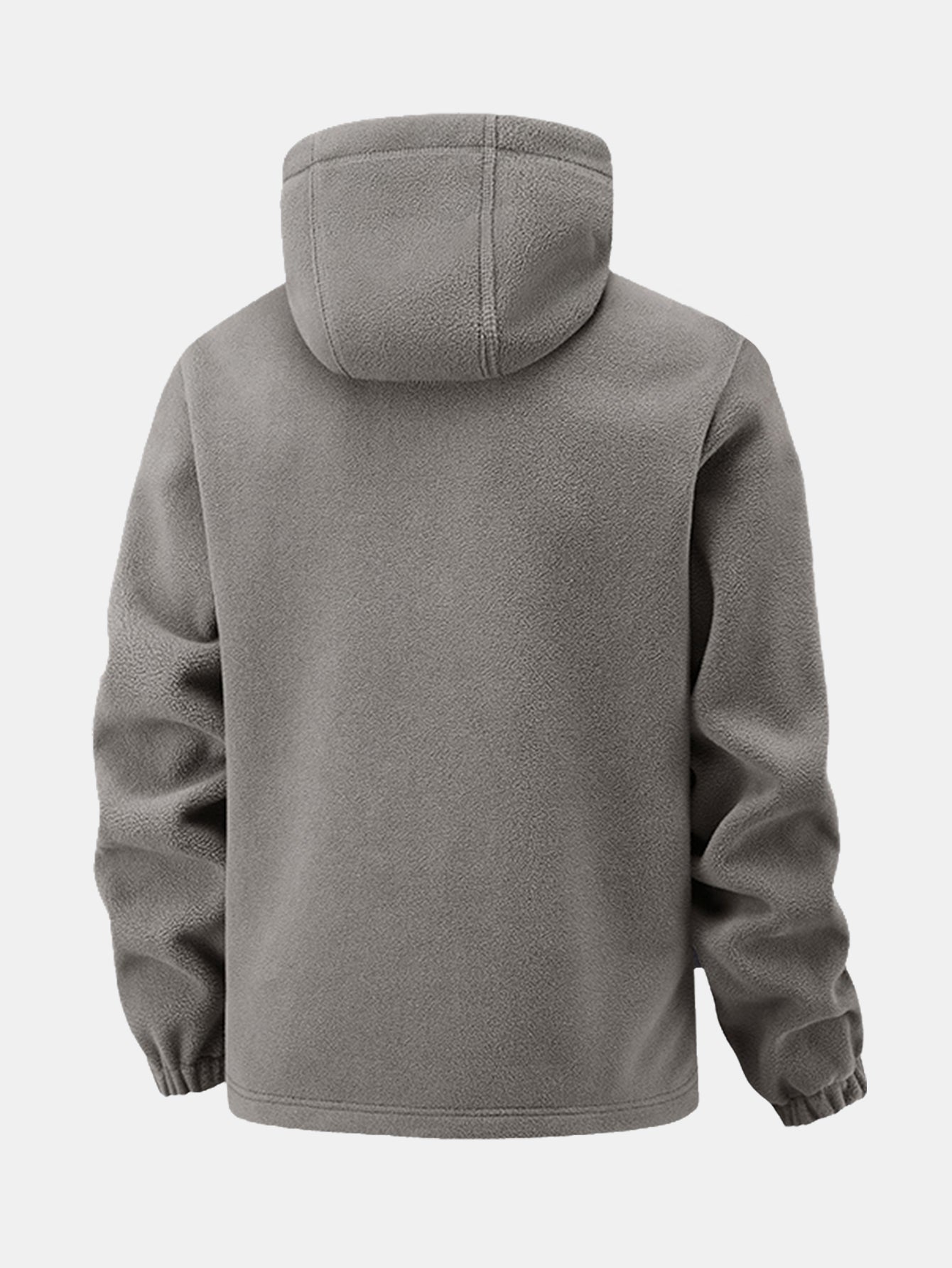 Fleecejacke mit Reißverschlusstasche und Kapuze