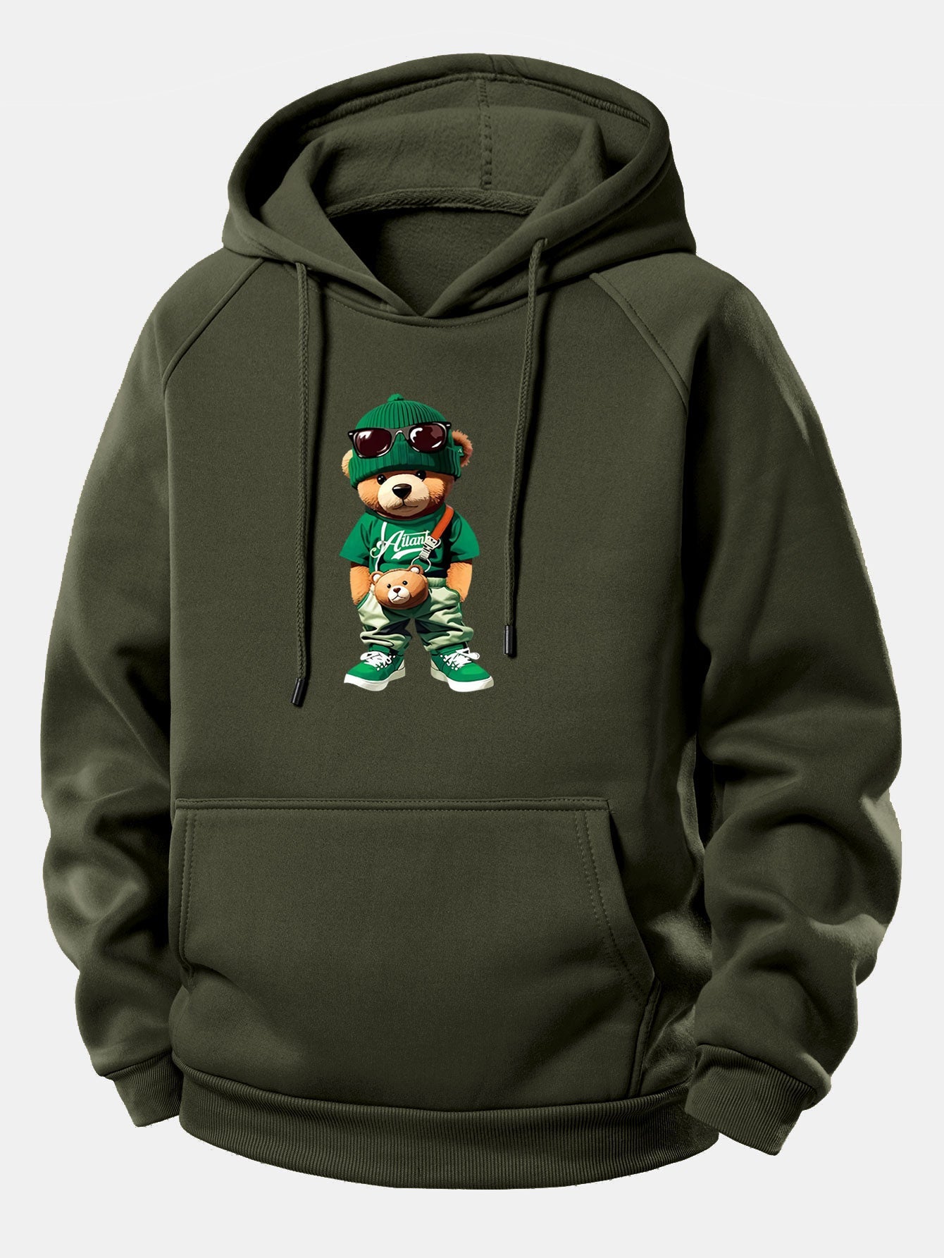 Stylischer Hoodie mit Bären-Print und Kordelzug