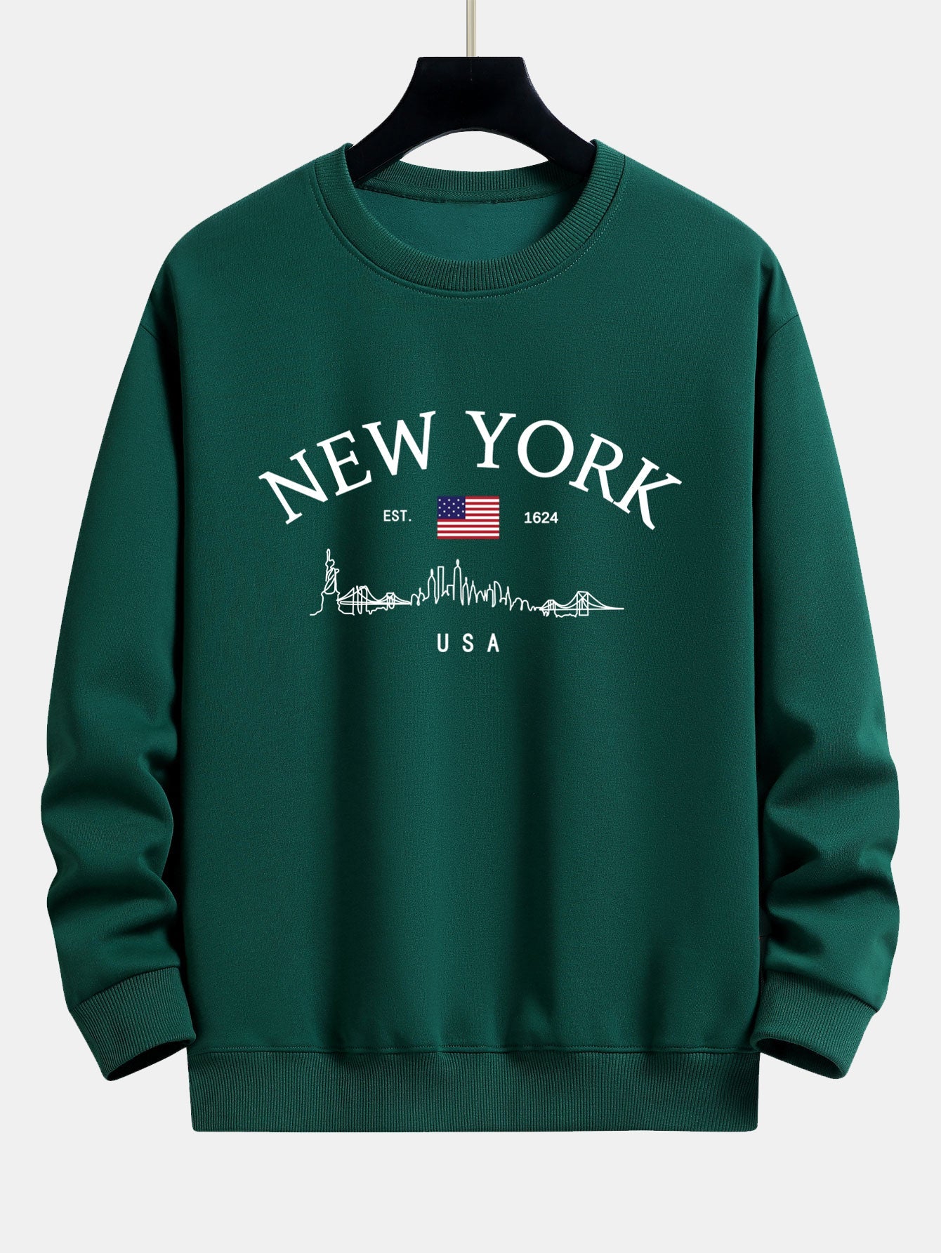 New York Druck Locker sitzendes Sweatshirt