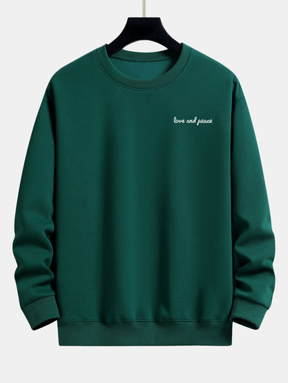 Love And Peace Print Locker sitzendes Sweatshirt