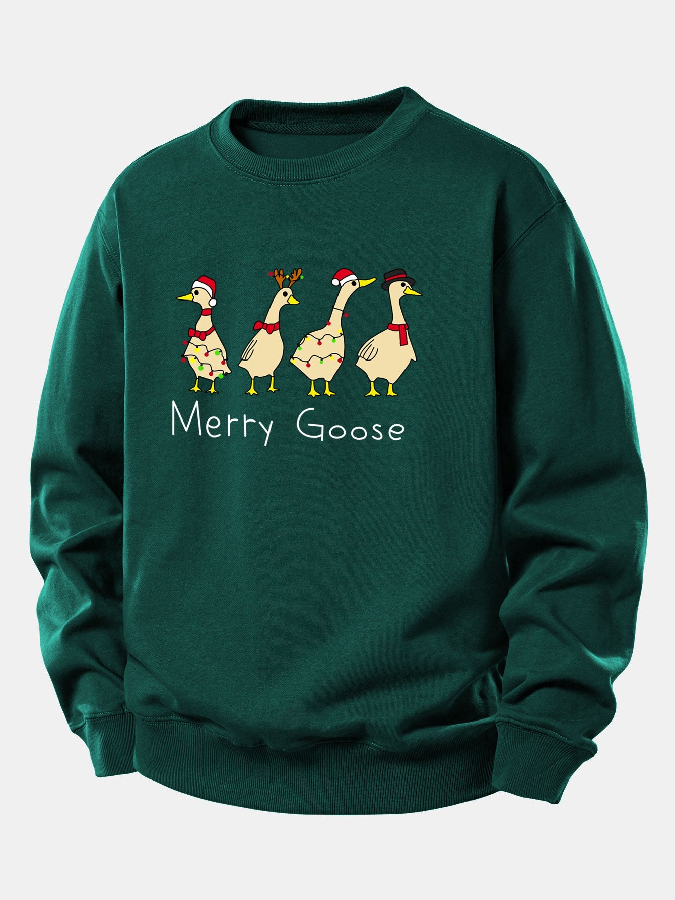 Locker Geschnittenes Sweatshirt mit Weihnachtsente-Design