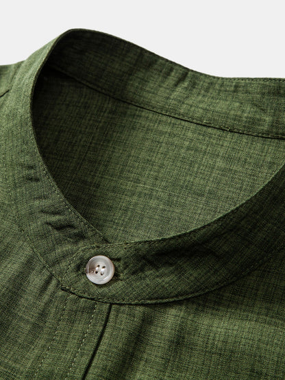 Kurzes Stehkragenhemd