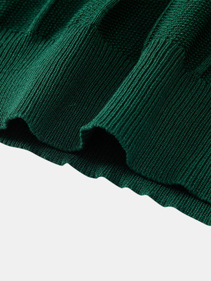 Gestreiftes Jacquard-Polo mit gerader, gerippter Hose