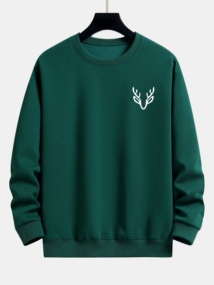 Sweatshirt mit lockerem Schnitt und Hirschkopf-Aufdruck