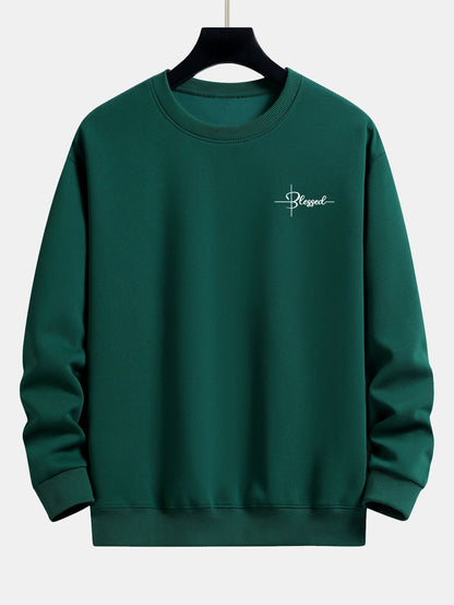 Relaxed Fit Sweatshirt with Blessed Print